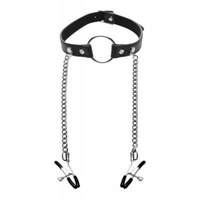 Seize O-Ring Gag with Nipple Clamps