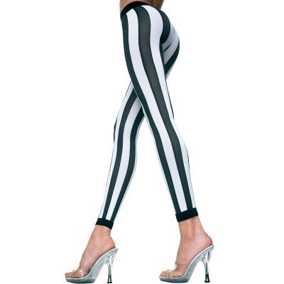 Vertical Striped Leggings - Black/White