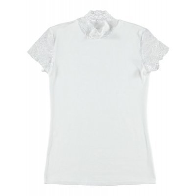 Shirt With Lace Sleeves - White