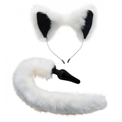 White Fox Tail and Ears Set