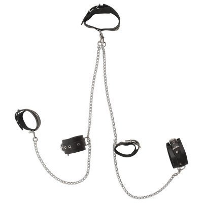 Bondage Harness with Collar and Cuffs