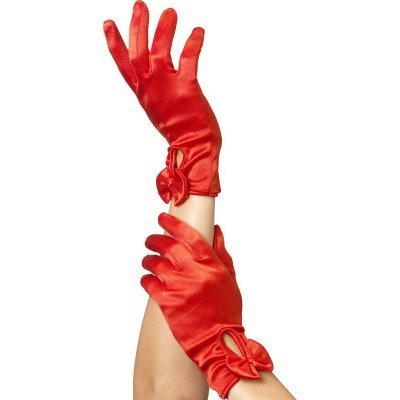 Gloves With Bow - Red