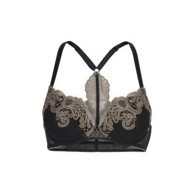 Gel Bra With Lace - Black / Gold
