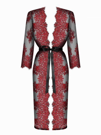 Redessia Lace Kimono - Red/Black